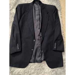 Tom James Executive Collection 100% Wool Blazer Sport Coat Navy‎ 2 Button 44R